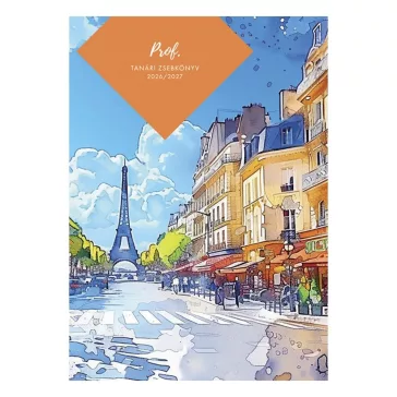   Tanári zsebkönyv TOPTIMER Prof fóliázott papírborító A/5 heti 145x205 mm Város 2026-2027