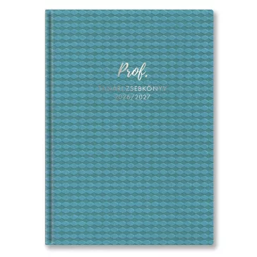   Tanári zsebkönyv TOPTIMER Prof PU műbőrborító A/5 heti 145x205 mm Türkiz 2026-2027