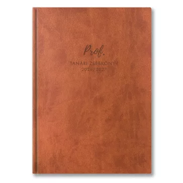   Tanári zsebkönyv TOPTIMER Prof PVC műbőrborító A/5 heti 145x205 mm Barna 2026-2027