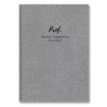   Tanári zsebkönyv TOPTIMER Prof PVC műbőrborító A/5 heti 145x205 mm Ezüst 2026-2027