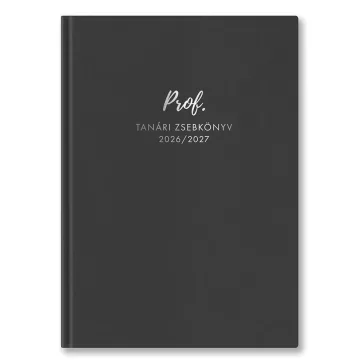   Tanári zsebkönyv TOPTIMER Prof PVC műbőrborító A/5 heti 145x205 mm Antracit 2026-2027