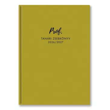   Tanári zsebkönyv TOPTIMER Prof PU műbőrborító A/5 heti 145x205 mm Mustár 2026-2027