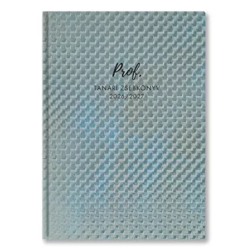   Tanári zsebkönyv TOPTIMER Prof PVC műbőrborító A/5 heti 145x205 mm Karbon világos kék 2026-2027