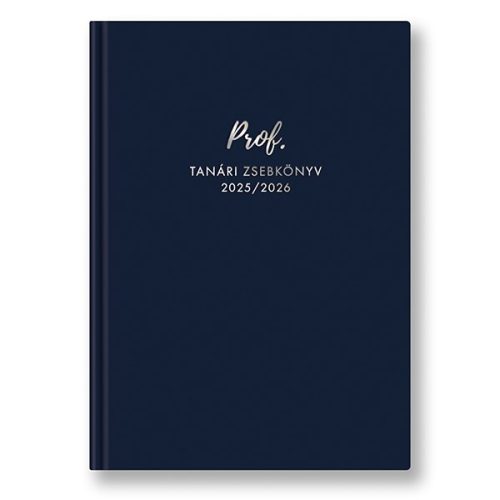 Tanári zsebkönyv TOPTIMER Prof PVC műbőrborító A/5 heti 145x205 mm Sötét kék 2025-2026