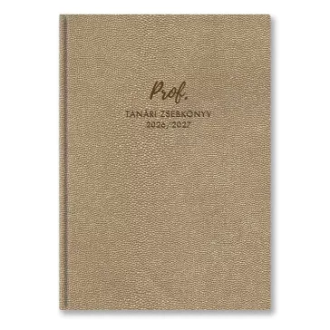   Tanári zsebkönyv TOPTIMER Prof PVC műbőrborító A/5 heti 145x205 mm Arany bubble 2026-2027