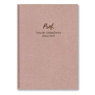  Tanári zsebkönyv TOPTIMER Prof PVC műbőrborító A/5 heti 145x205 mm Púder bubble 2026-2027