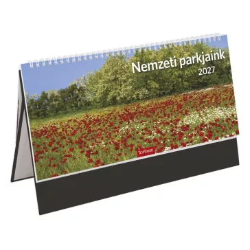   Asztali naptár képes TOPTIMER T054 álló fehér lapos Nemzeti park fekete 2027