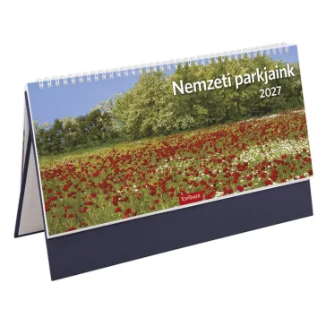   Asztali naptár képes TOPTIMER T054 álló fehér lapos Nemzeti park kék 2027