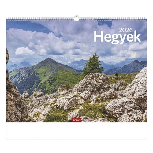 Falinaptár TOPTIMER T093 420x310mm fekvő Hegyek 2026.