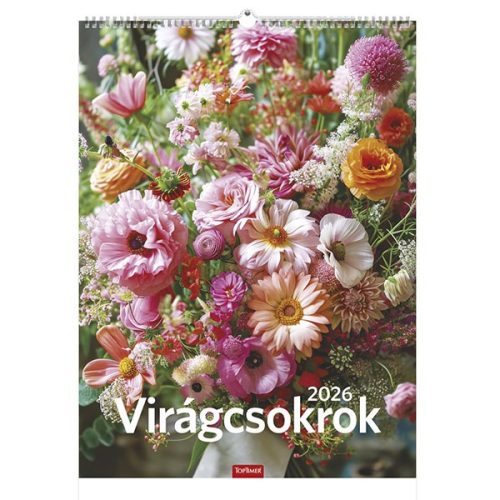 Falinaptár TOPTIMER T093 310x420mm álló Virágcsokrok 2026.