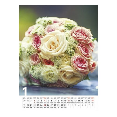 Falinaptár TOPTIMER T093 310x420mm álló Virágcsokrok 2026.