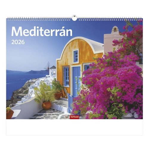 Falinaptár TOPTIMER T093 420x310mm fekvő Mediterrán 2026.