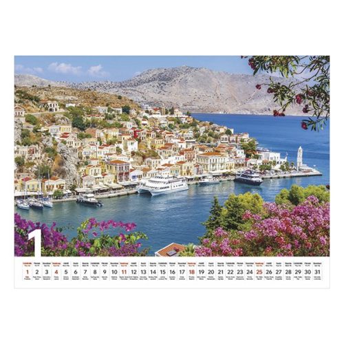 Falinaptár TOPTIMER T093 420x310mm fekvő Mediterrán 2026.