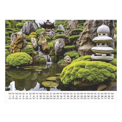 Falinaptár TOPTIMER T093 420x310mm fekvő Csodálatos kertek 2026.