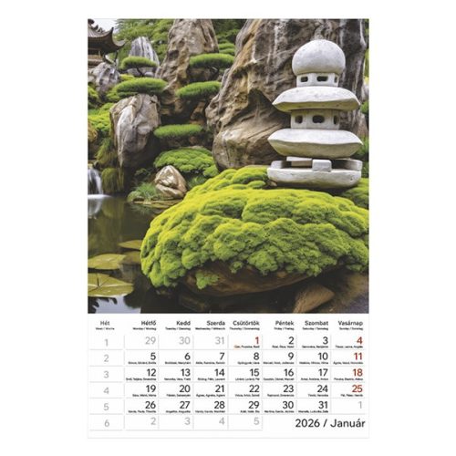 Falinaptár TOPTIMER T094 220x330mm álló Kertek 2026.