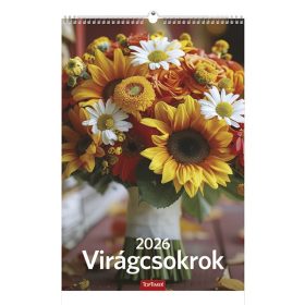   Falinaptár TOPTIMER T094 220x330mm álló Virágcsokrok 2026.