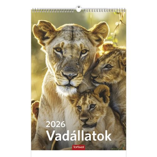 Falinaptár TOPTIMER T094 220x330mm álló Vadállatok 2026.