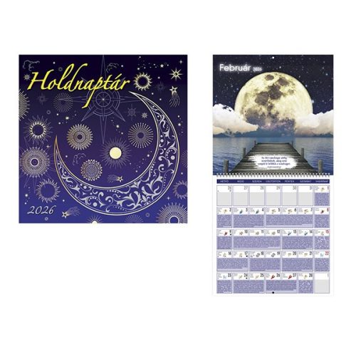 Falinaptár TOPTIMER T097 300x300mm álló Holdnaptár 2026.