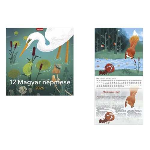 Falinaptár TOPTIMER T098 290x580mm álló 12 Magyar népmese 2026.