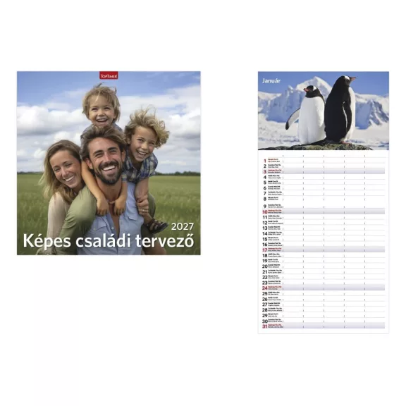 Falinaptár TOPTIMER T098 290x580mm álló Képes családi tervező 2027 Falinaptár TOPTIMER T098 290x580mm álló Képes családi tervező 2027