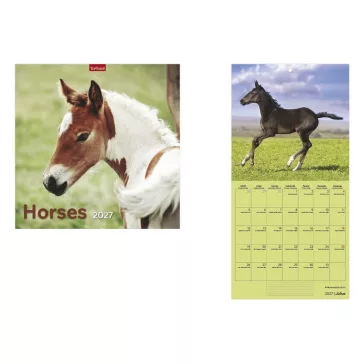 Falinaptár TOPTIMER T098 290x580mm álló Horses 2027