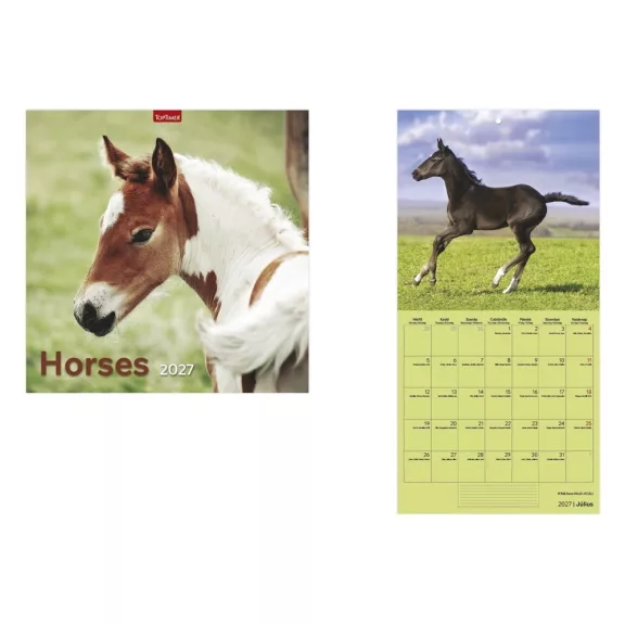 Falinaptár TOPTIMER T098 290x580mm álló Horses 2027 Falinaptár TOPTIMER T098 290x580mm álló Horses 2027