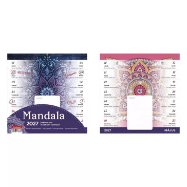   Falinaptár TOPTIMER T090 220x220mm 2 hetes mágneses álló Mandala 2027