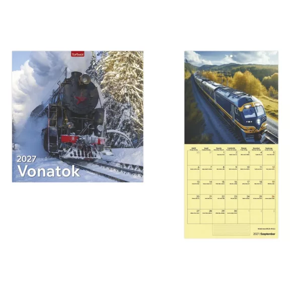 Falinaptár TOPTIMER T098 290x580mm álló Vonatok 2027 Falinaptár TOPTIMER T098 290x580mm álló Vonatok 2027