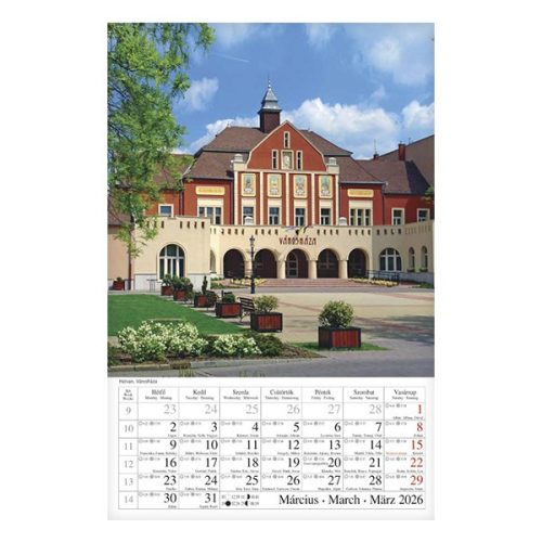 Falinaptár CSG 210x320mm álló Magyar városok 2026.