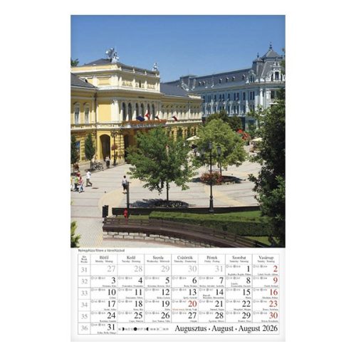 Falinaptár CSG 210x320mm álló Magyar városok 2026.