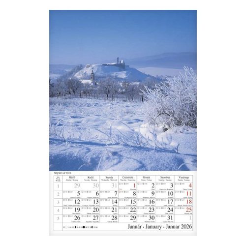 Falinaptár CSG 210x320mm álló Magyar tájak 2026.