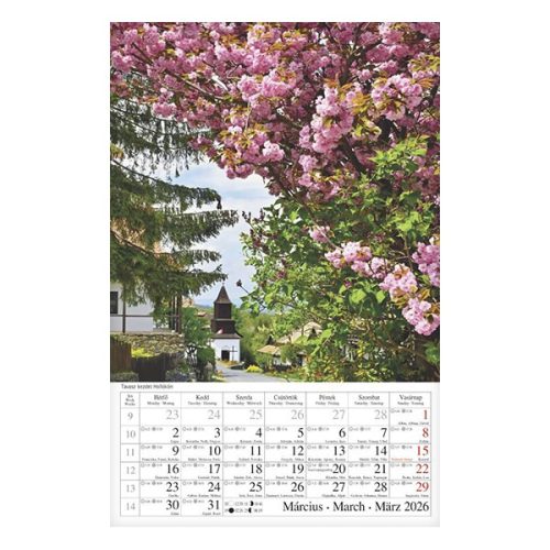 Falinaptár CSG 210x320mm álló Magyar tájak 2026.