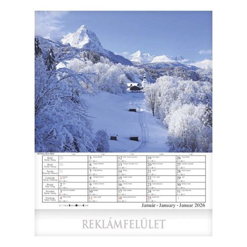 Falinaptár CSG 300x340mm álló Alpok 2026.