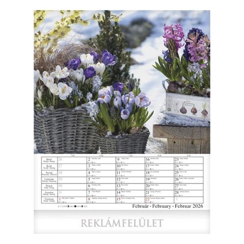 Falinaptár CSG 300x340mm álló Virágzó kertjeink 2026.