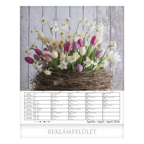 Falinaptár CSG 300x340mm álló Virágzó kertjeink 2026.