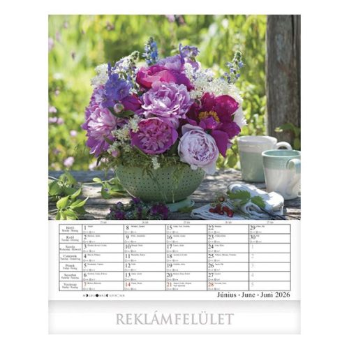 Falinaptár CSG 300x340mm álló Virágzó kertjeink 2026.