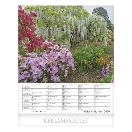 Falinaptár CSG 300x340mm álló Virágzó kertjeink 2026.