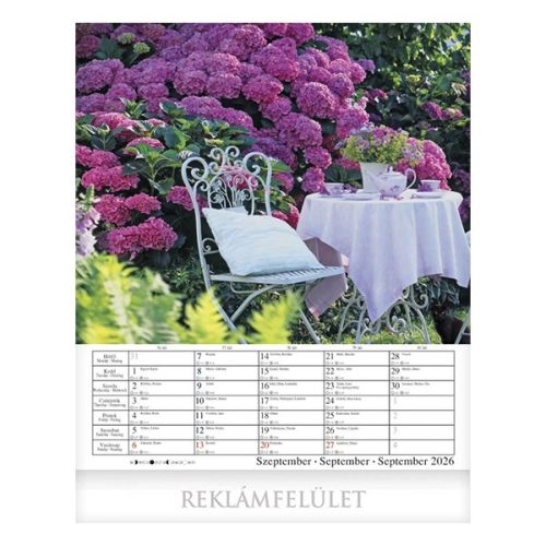 Falinaptár CSG 300x340mm álló Virágzó kertjeink 2026.