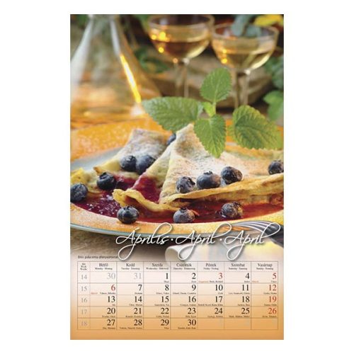 Falinaptár CSG 210x320mm álló Süssünk-főzzünk! 2026.