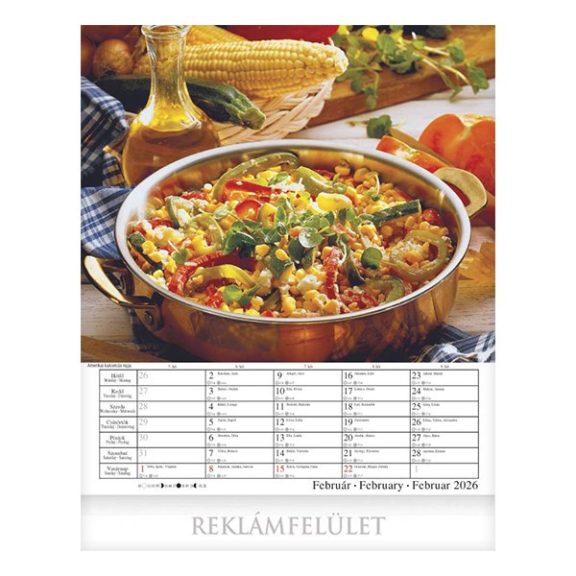 Falinaptár CSG 300x340mm álló Nemzetközi konyha 2026.