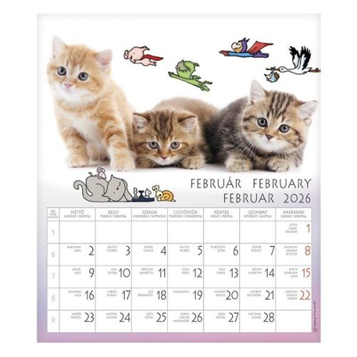 Falinaptár CSG 190x220mm álló Én és a barátaim 2026.