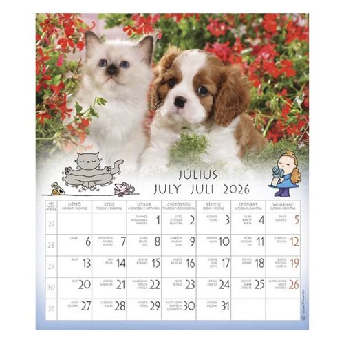 Falinaptár CSG 190x220mm álló Én és a barátaim 2026.