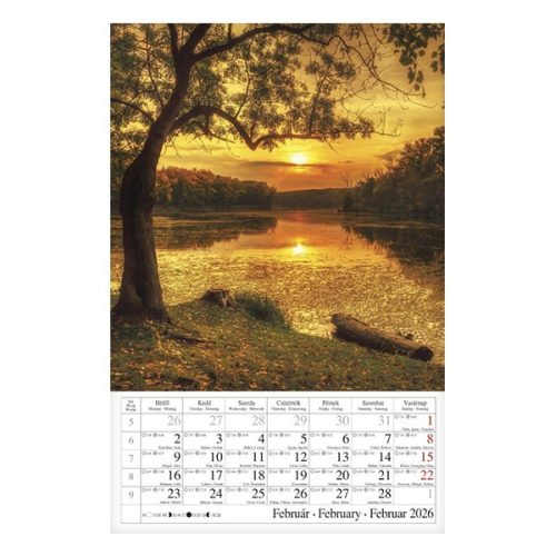 Falinaptár CSG 210x320mm álló Horgász 2026.