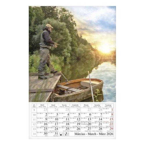 Falinaptár CSG 210x320mm álló Horgász 2026.