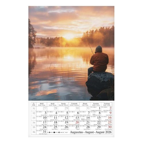 Falinaptár CSG 210x320mm álló Horgász 2026.