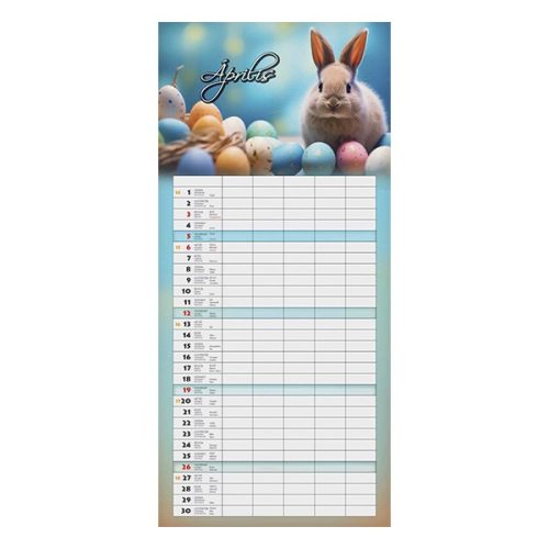 Falinaptár CSG 220x480mm álló Családi 2026.