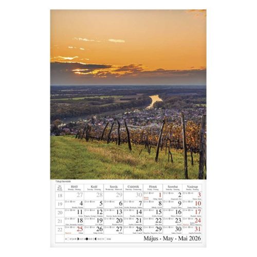 Falinaptár CSG 210x320mm álló Borvidék 2026.