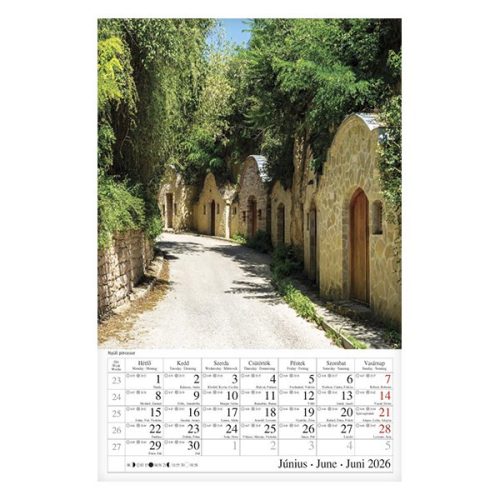 Falinaptár CSG 210x320mm álló Borvidék 2026.