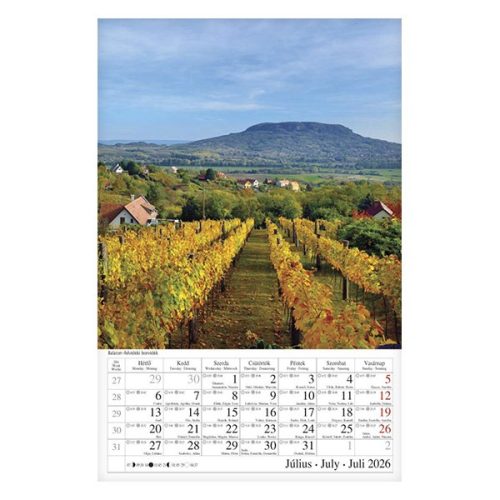 Falinaptár CSG 210x320mm álló Borvidék 2026.