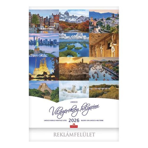 Falinaptár CSG 400x580mm álló Világörökség helyszínei 2026.
